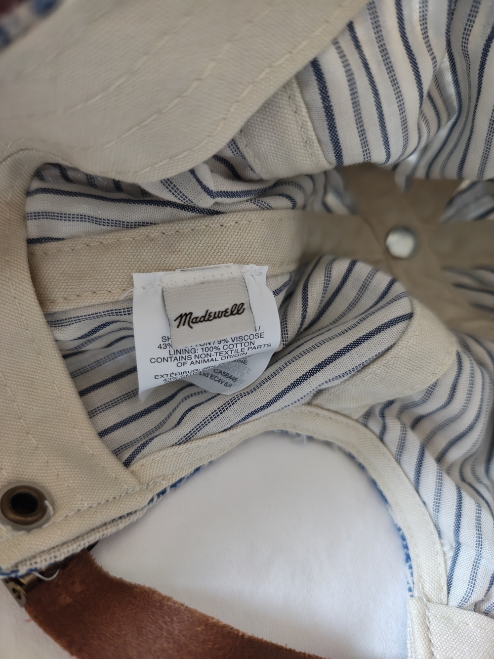 Madewell Blue & White Striped Cotton Baseball Cap - Picture 7 of 7